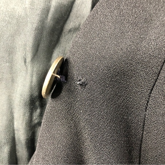 VTG Anne Pinkerton Black Long Cinched Waist Open Neck Vest 80s Retro - Picture 8 of 8